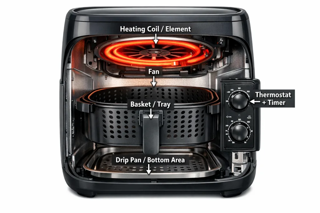 air fryer basket dimensions measurement