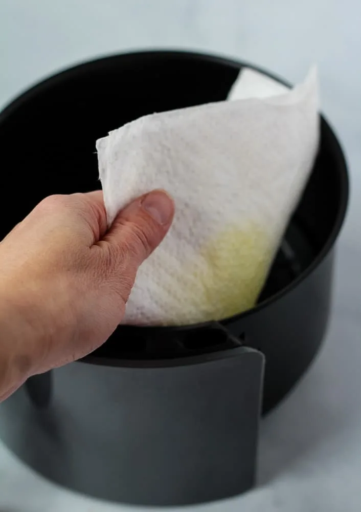 factory residue in air fryer