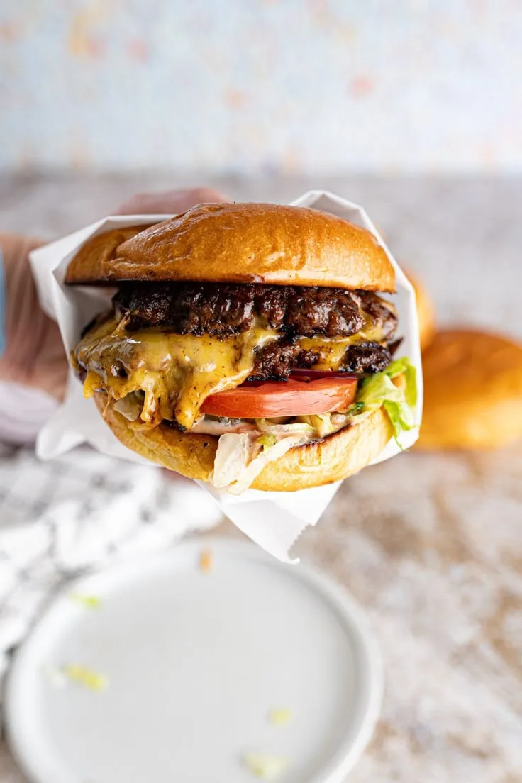 smashed burger patties parchment
